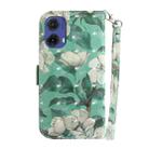 For Motorola Moto G85 3D Colored Flip Leather Phone Case(Watercolor Flower) - 3