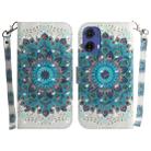 For Motorola Moto G85 3D Colored Horizontal Flip Leather Phone Case(Peacock Wreath) - 1