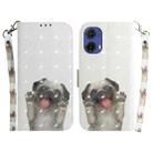 For Motorola Moto G85 3D Colored Flip Leather Phone Case(Pug) - 1