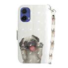 For Motorola Moto G85 3D Colored Flip Leather Phone Case(Pug) - 3