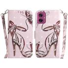 For Motorola Moto G55 3D Colored Flip Leather Phone Case(Butterfly High-heeled) - 1