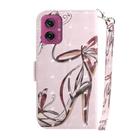 For Motorola Moto G55 3D Colored Flip Leather Phone Case(Butterfly High-heeled) - 3