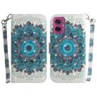 For Motorola Moto G55 3D Colored Flip Leather Phone Case(Peacock Wreath) - 1