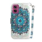 For Motorola Moto G55 3D Colored Flip Leather Phone Case(Peacock Wreath) - 3