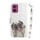 For Motorola Moto G55 3D Colored Flip Leather Phone Case(Pug) - 3