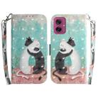 For Motorola Moto G55 3D Colored Flip Leather Phone Case(Black White Cat) - 1