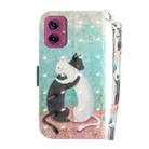 For Motorola Moto G55 3D Colored Flip Leather Phone Case(Black White Cat) - 3