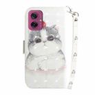 For Motorola Moto G55 3D Colored Flip Leather Phone Case(Cute Cat) - 3