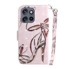 For Motorola Edge 50 Neo 5G Global 3D Colored Flip Leather Phone Case(Butterfly High-heeled) - 3