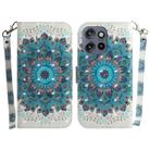 For Motorola Edge 50 Neo 5G Global 3D Colored Flip Leather Phone Case(Peacock Wreath) - 1