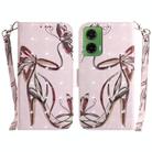 For Motorola Moto G35 3D Colored Flip Leather Phone Case(Butterfly High-heeled) - 1