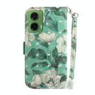 For Motorola Moto G35 3D Colored Flip Leather Phone Case(Watercolor Flower) - 3