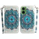 For Motorola Moto G35 3D Colored Flip Leather Phone Case(Peacock Wreath) - 1