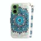 For Motorola Moto G35 3D Colored Flip Leather Phone Case(Peacock Wreath) - 3