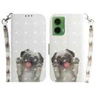 For Motorola Moto G35 3D Colored Flip Leather Phone Case(Pug) - 1