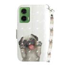 For Motorola Moto G35 3D Colored Flip Leather Phone Case(Pug) - 3