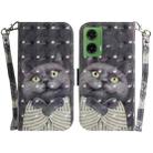 For Motorola Moto G35 3D Colored Flip Leather Phone Case(Hug Cat) - 1