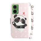 For Motorola Moto G35 3D Colored Flip Leather Phone Case(Heart Panda) - 3