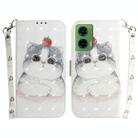 For Motorola Moto G35 3D Colored Flip Leather Phone Case(Cute Cat) - 1