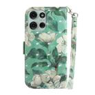 For Motorola Moto G75 5G 3D Colored Flip Leather Phone Case(Watercolor Flower) - 3