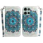 For Motorola Moto G75 5G 3D Colored Flip Leather Phone Case(Peacock Wreath) - 1