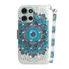 For Motorola Moto G75 5G 3D Colored Flip Leather Phone Case(Peacock Wreath) - 3