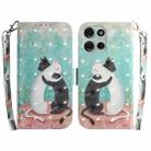 For Motorola Moto G75 5G 3D Colored Flip Leather Phone Case(Black White Cat) - 1