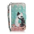 For Motorola Moto G75 5G 3D Colored Flip Leather Phone Case(Black White Cat) - 2