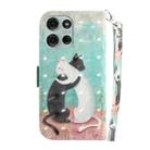 For Motorola Moto G75 5G 3D Colored Flip Leather Phone Case(Black White Cat) - 3