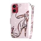 For Motorola Moto G05 / E15 3D Colored Flip Leather Phone Case(Butterfly High-heeled) - 3