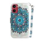 For Motorola Moto G05 / E15 3D Colored Flip Leather Phone Case(Peacock Wreath) - 3