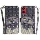 For Motorola Moto G05 / E15 3D Colored Flip Leather Phone Case(Hug Cat) - 1