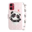 For Motorola Moto G05 / E15 3D Colored Flip Leather Phone Case(Heart Panda) - 3
