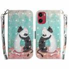 For Motorola Moto G05 / E15 3D Colored Flip Leather Phone Case(Black White Cat) - 1