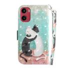 For Motorola Moto G05 / E15 3D Colored Flip Leather Phone Case(Black White Cat) - 3