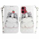 For Motorola Moto G05 / E15 3D Colored Flip Leather Phone Case(Cute Cat) - 1