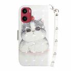 For Motorola Moto G05 / E15 3D Colored Flip Leather Phone Case(Cute Cat) - 3