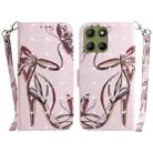 For Motorola Moto G15 3D Colored Flip Leather Phone Case(Butterfly High-heeled) - 1