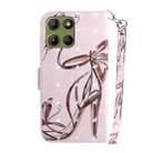 For Motorola Moto G15 3D Colored Flip Leather Phone Case(Butterfly High-heeled) - 3