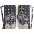 For Motorola Moto G15 3D Colored Flip Leather Phone Case(Hug Cat) - 1