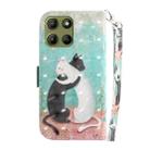 For Motorola Moto G15 3D Colored Flip Leather Phone Case(Black White Cat) - 3