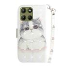 For Motorola Moto G15 3D Colored Flip Leather Phone Case(Cute Cat) - 3