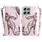 For Motorola Moto G56 5G / G66j 5G / G66y 5G 3D Colored Flip Leather Phone Case(Butterfly High-heeled) - 1