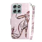 For Motorola Moto G56 5G / G66j 5G / G66y 5G 3D Colored Flip Leather Phone Case(Butterfly High-heeled) - 3