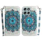 For Motorola Moto G56 5G / G66j 5G / G66y 5G 3D Colored Flip Leather Phone Case(Peacock Wreath) - 1