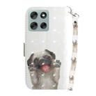 For Motorola Moto G56 5G / G66j 5G / G66y 5G 3D Colored Flip Leather Phone Case(Pug) - 3
