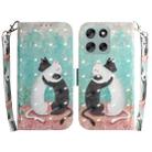For Motorola Moto G56 5G / G66j 5G / G66y 5G 3D Colored Flip Leather Phone Case(Black White Cat) - 1