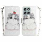 For Motorola Moto G56 5G / G66j 5G / G66y 5G 3D Colored Flip Leather Phone Case(Cute Cat) - 1