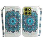 For Motorola Moto G86 5G 3D Colored Flip Leather Phone Case(Peacock Wreath) - 1