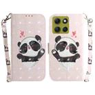 For Motorola Moto G86 5G 3D Colored Flip Leather Phone Case(Heart Panda) - 1